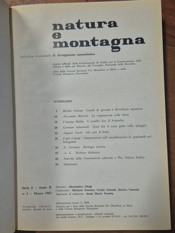 NATURA E MONTAGNA 3 annate complete 1962 1963 1964 rivista …