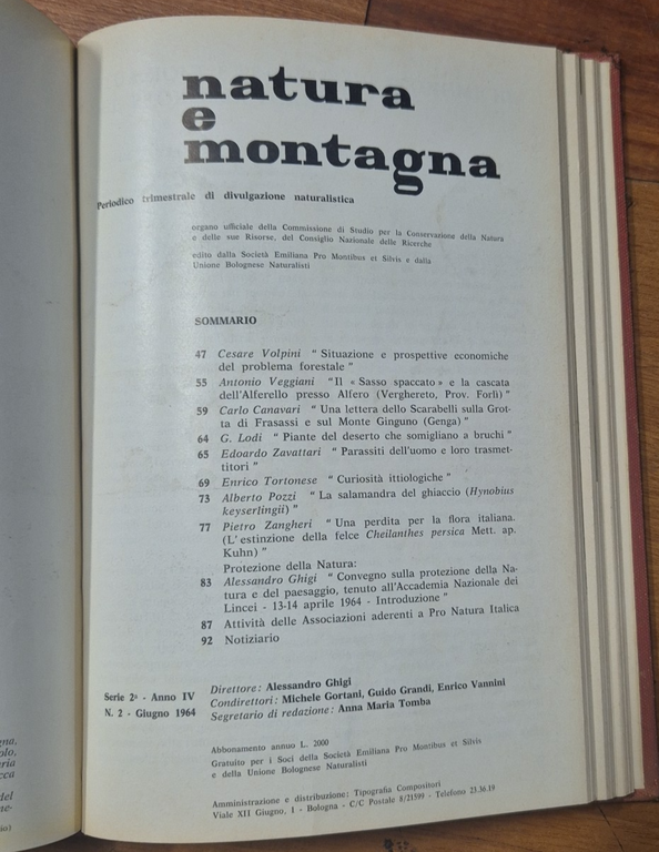 NATURA E MONTAGNA 3 annate complete 1962 1963 1964 rivista …
