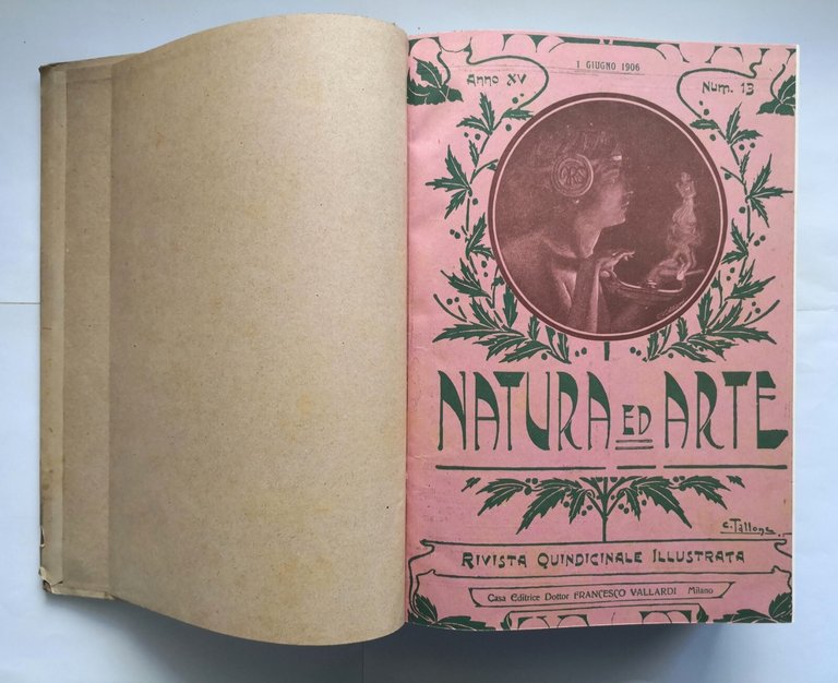 NATURA ED ARTE 1905 1906 annata completa Francesco Vallardi Libro …