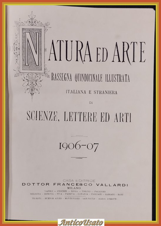 NATURA ED ARTE rivista 1906 - 1907 Vallardi Libro 12 … | Immagine Gallery 4