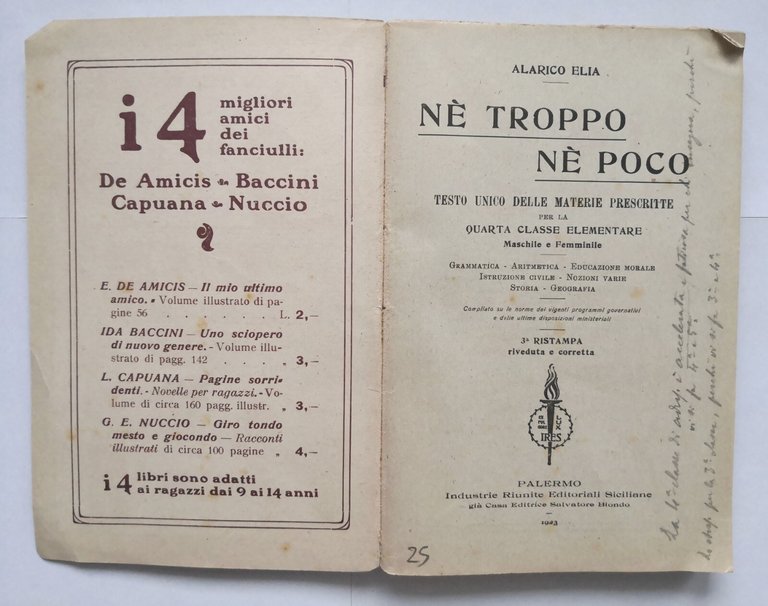 NÈ TROPPO NE POCO di Alarico Elia 1923 Salvatore Biondo …