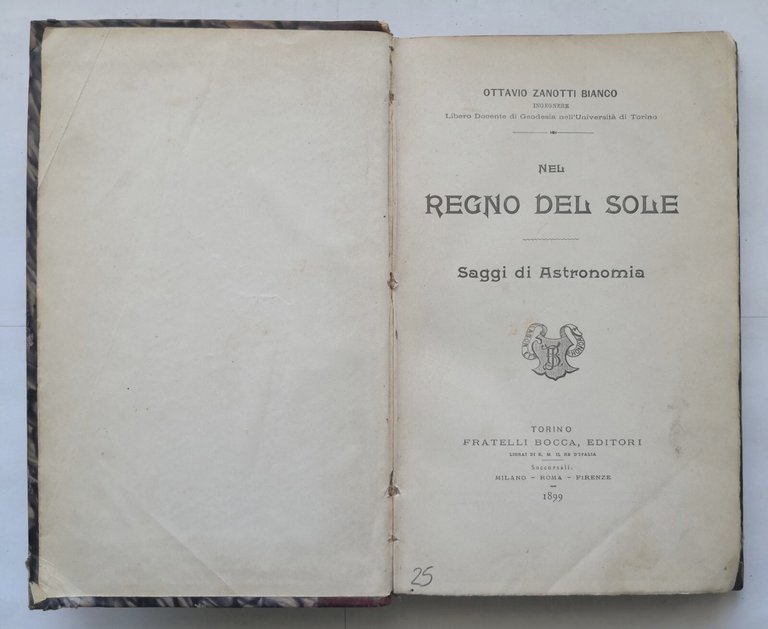 NEL REGNO DEL SOLE di Ottavio Zanotti Bianco 1899 Bocca …