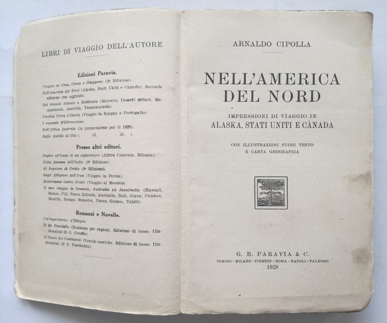 NELL'AMERICA DEL NORD di Arnaldo Cipolla 1928 Paravia Libro USA …