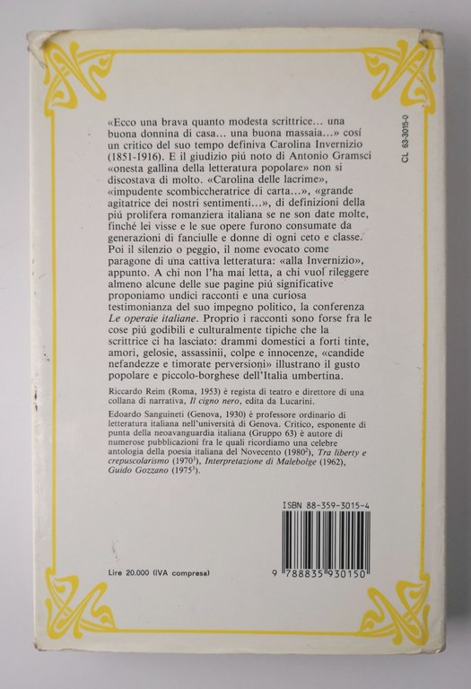 NERO PER SIGNORA di Carolina Invernizio 1986 Editori Riuniti Libro …