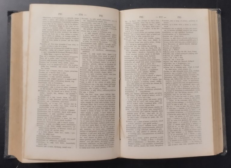 NEW ENGLISH ITALIAN PRONOUNCING EXPLANATORY DICTIONARY volum 2 1857 libro …