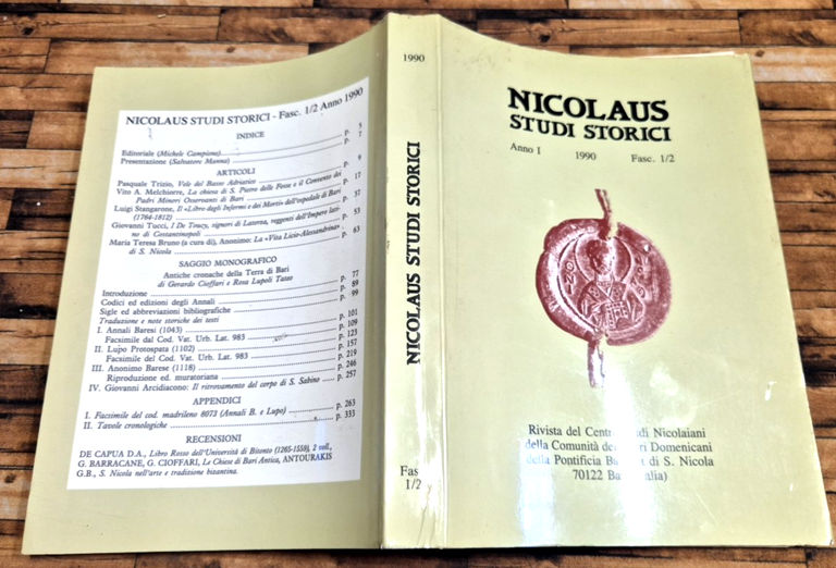 NICOLAUS STUDI STORICI Anno I 1990 Fascicoli 1 2 Centro … | Immagine Gallery 2