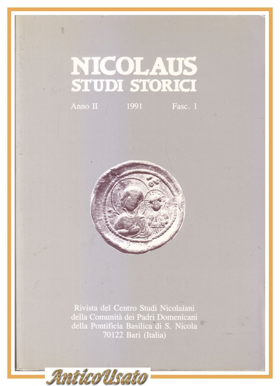 NICOLAUS STUDI STORICI fascicolo 1 1991 Bari San Nicola tra …