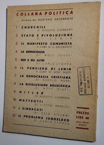 NOI E GLI ALTRI di Carlo Sforza 1945 cosmopolita collana …