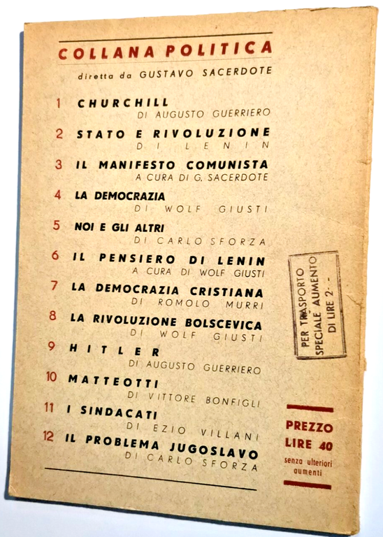 NOI E GLI ALTRI di Carlo Sforza 1945 cosmopolita collana … | Immagine Gallery 2