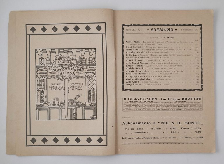NOI E IL MONDO Numero 11 novembre 1923 rivista mensile …