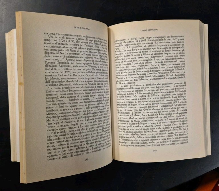 NOMI E CULTURA di Emidio De Felice 1987 Marsilio riflessi …