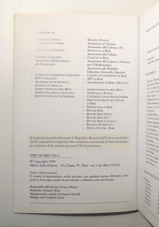 NORMANNI DEL SUD Salerno Bari 999 - 1999 Adda Libro …