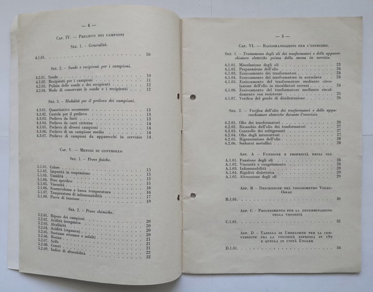 NORME PER GLI OLI ISOLANTI TRASFORMATORI E APPARECCHIATURE ELETTRICHE 1953 …