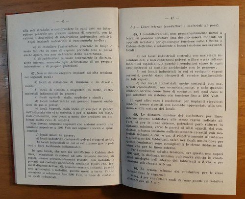 NORME PER L'ESECUZIONE E ESERCIZIO DEGLI IMPIANTI ELETTRICI 1913 elettrotecnica
