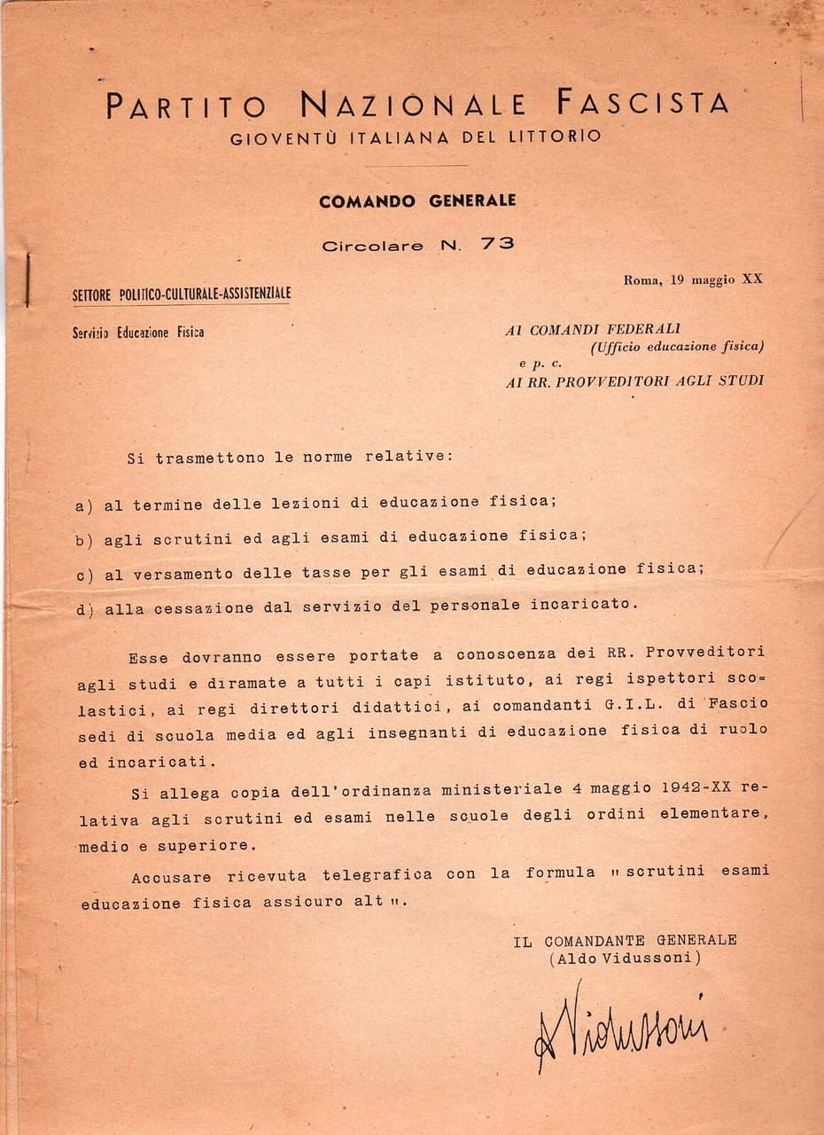 NORME RELATIVE LEZIONI EDUCAZIONE FISICA 1942 Gioventù italiana Littorio Libro