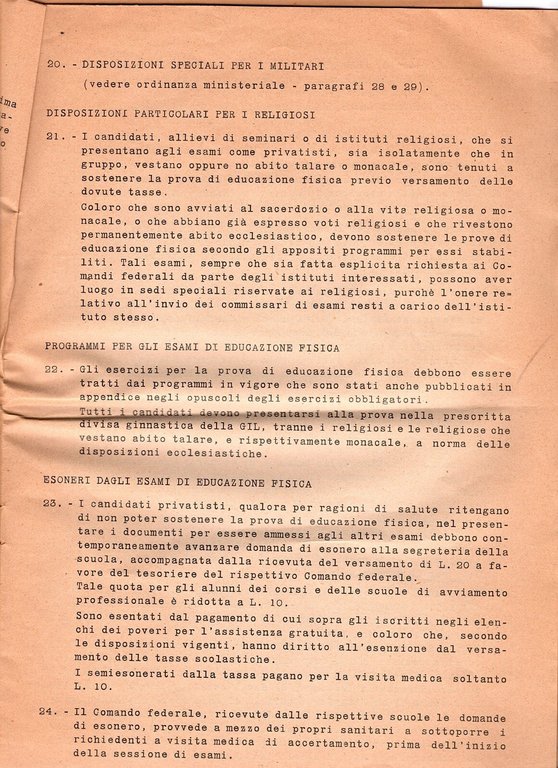 NORME RELATIVE LEZIONI EDUCAZIONE FISICA 1942 Gioventù italiana Littorio Libro