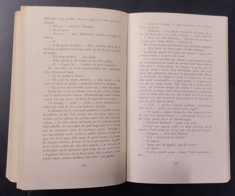 NOSTRA SORELLA CARRIE di Theodore Dreiser 1954 Einaudi Libro romanzo …