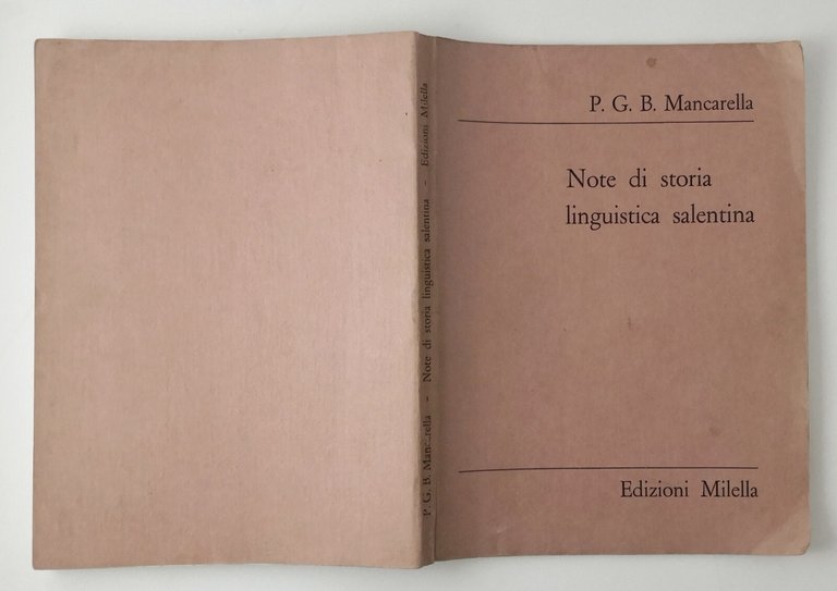 NOTE DI STORIA LINGUISTICA SALENTINA di P G B Mancarella …