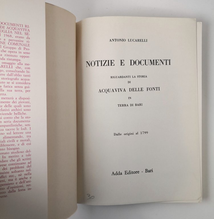 NOTIZIE E DOCUMENTI RIGUARDANTI LA STORIA DI ACQUAVIVA DELLE FONTI …