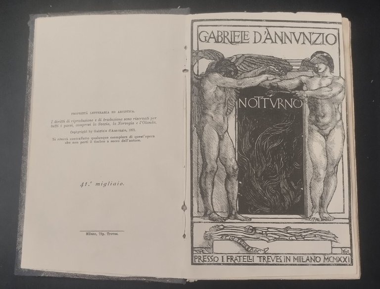 NOTTURNO di Gabriele D'Annunzio 1921 Fratelli Treves Libro 41 migliaio | Immagine Gallery 4
