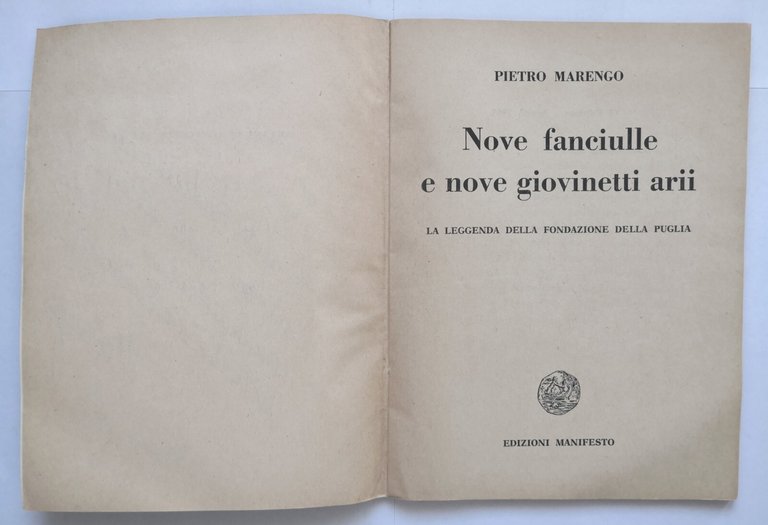 NOVE FANCIULLE E GIOVINETTI ARII di Pietro Marengo 1963 libro …