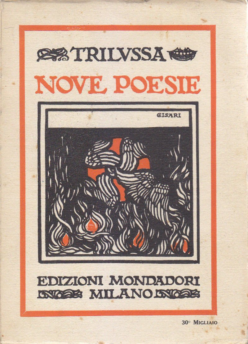 Nove Poesie di Trilussa 1922 Mondadori libro copertina Cisari