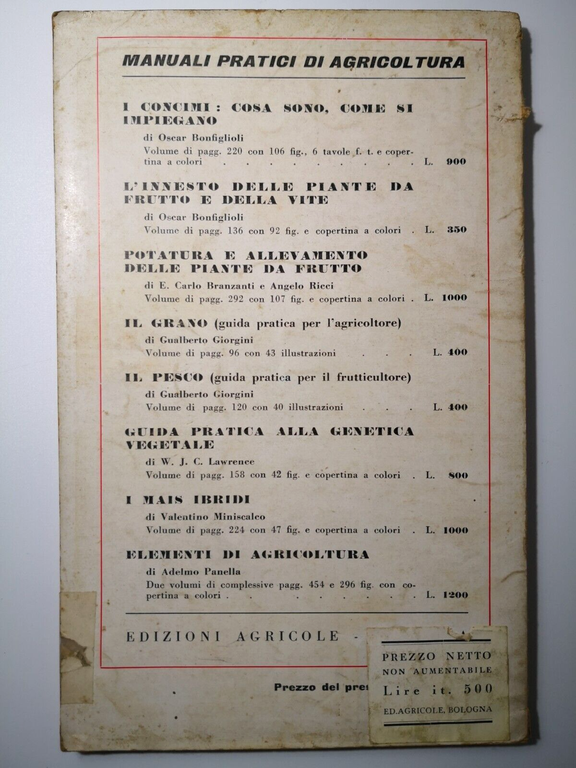 NOZIONI DI AGRICOLTURA di Bruno Ciaffi 1956 Edizione agricole Libro …