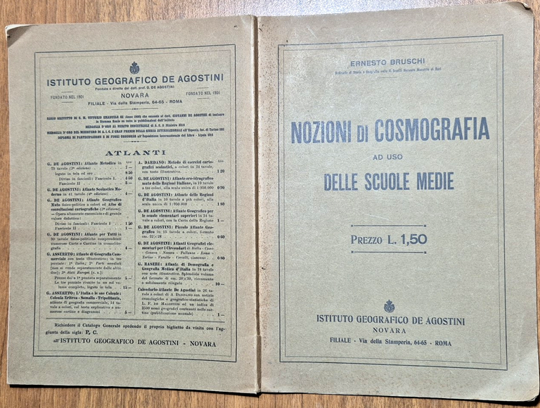 NOZIONI DI COSMOGRAFIA PER LE SCUOLE MEDIE Bruschi De Agostini …