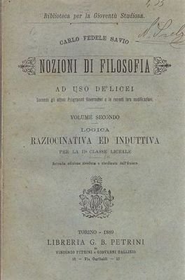 NOZIONI DI FILOSOFIA AD USO DE’ LICEI 2 Volumi di …