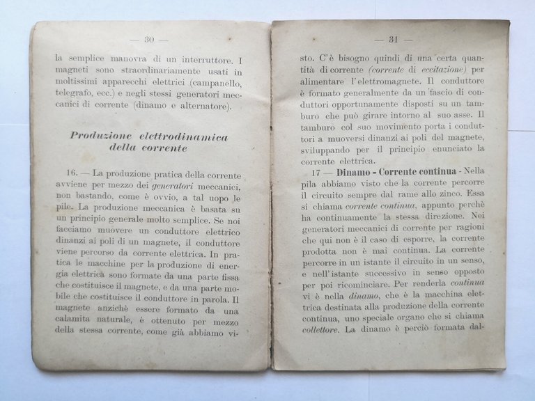 NOZIONI ELEMENTARI DI ELETTROTECNICA Giuseppe Marinelli Giovene 1926 libro