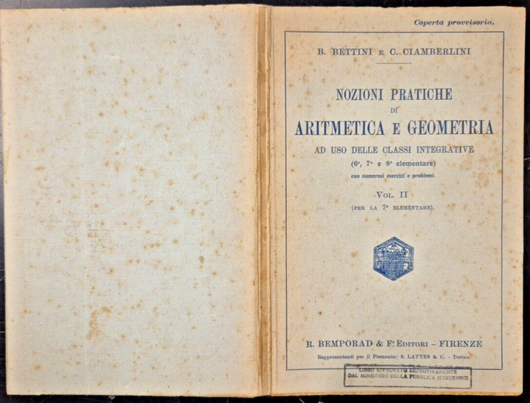 NOZIONI PRATICHE DI ARITMETICA GEOMETRIA Volume 2 Bettini Ciamberlini 1926 … | Immagine Gallery 9