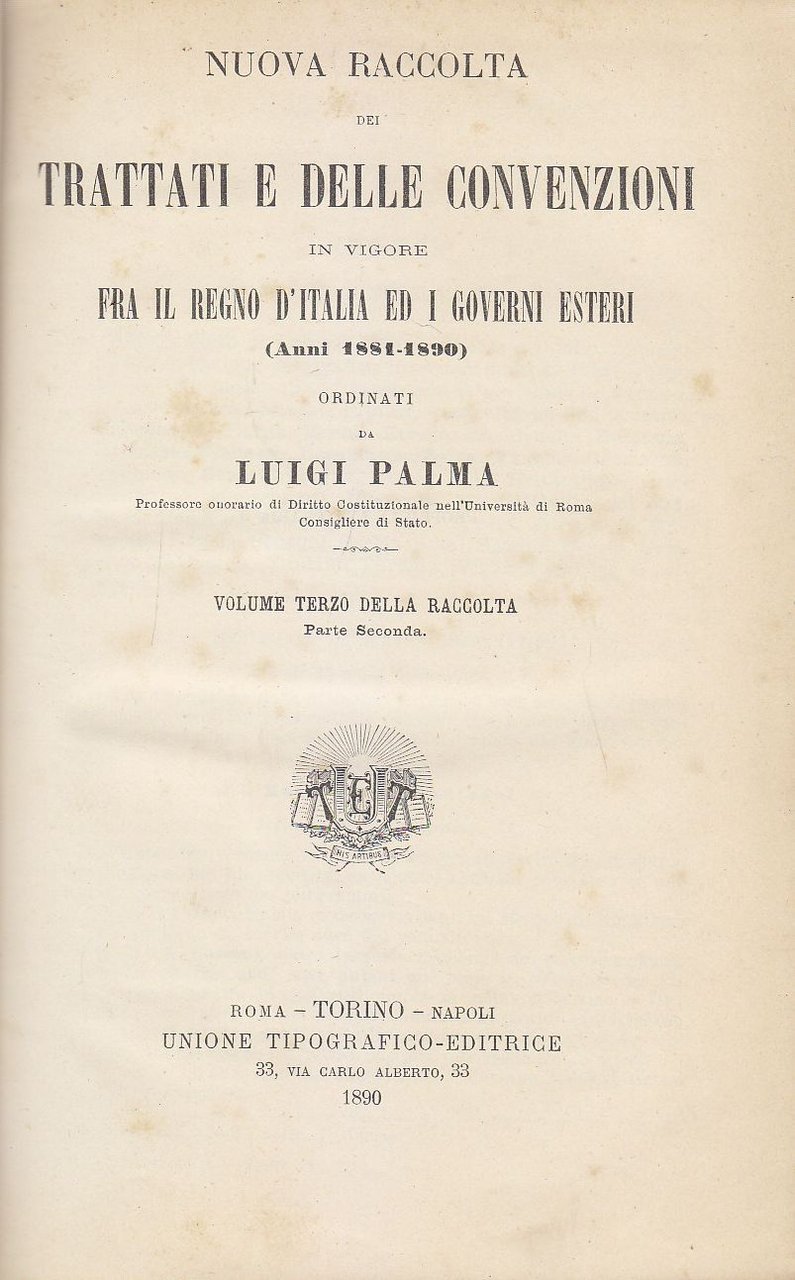 NUOVA RACCOLTA DEI TRATTATI E DELLE CONVENZIONI vol. III Parte …