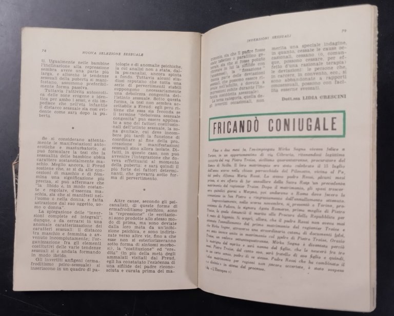 NUOVA SELEZIONE SESSUALE ANNO II NUMERO 9 APRILE 1951 RIVISTA …