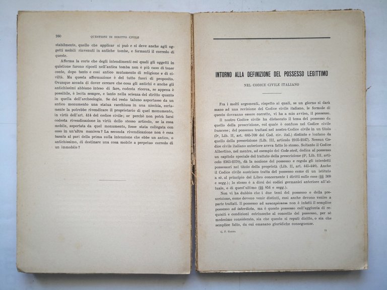 NUOVE QUESTIONI DI DIRITTO CIVILE Gabba 2 volumi 1912 Fratelli …
