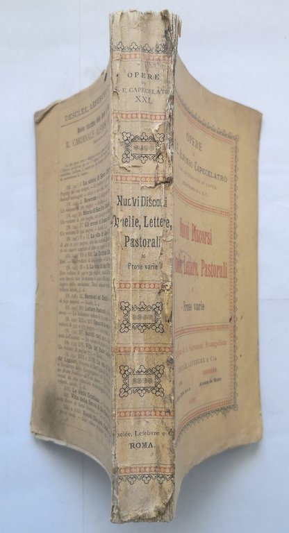 NUOVI DISCORSI OMELIE LETTERE PASTORALI E PROSE VARIE di Capecelatro …