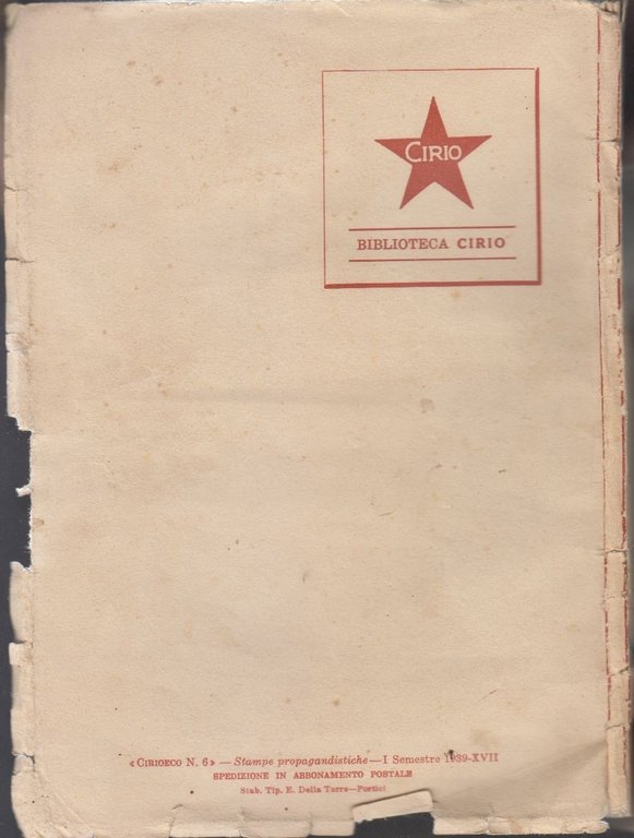 NUOVI ORIZZONTI PER LA VOSTRA MENSA Cirio Alimentari 1939 Libro …