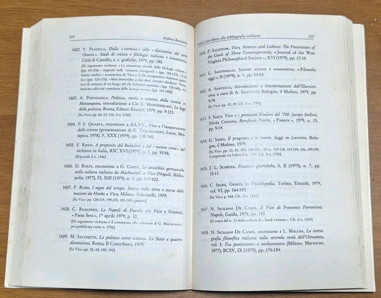 NUOVO CONTRIBUTO ALLA BIBLIOGRAFIA VICHIANA 1971 1980 di Battistini 1983 …