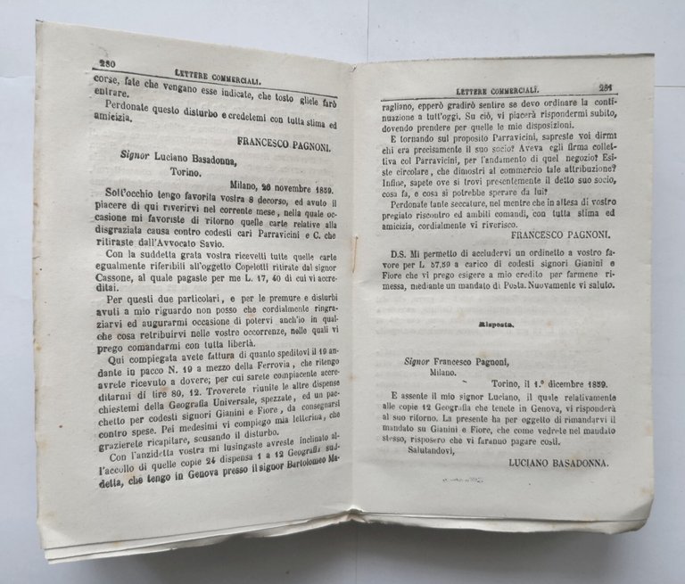 NUOVO SEGRETARIO UNIVERSALE ITALIANO di Niccolò Introna 1877 Pagnoni Libro …