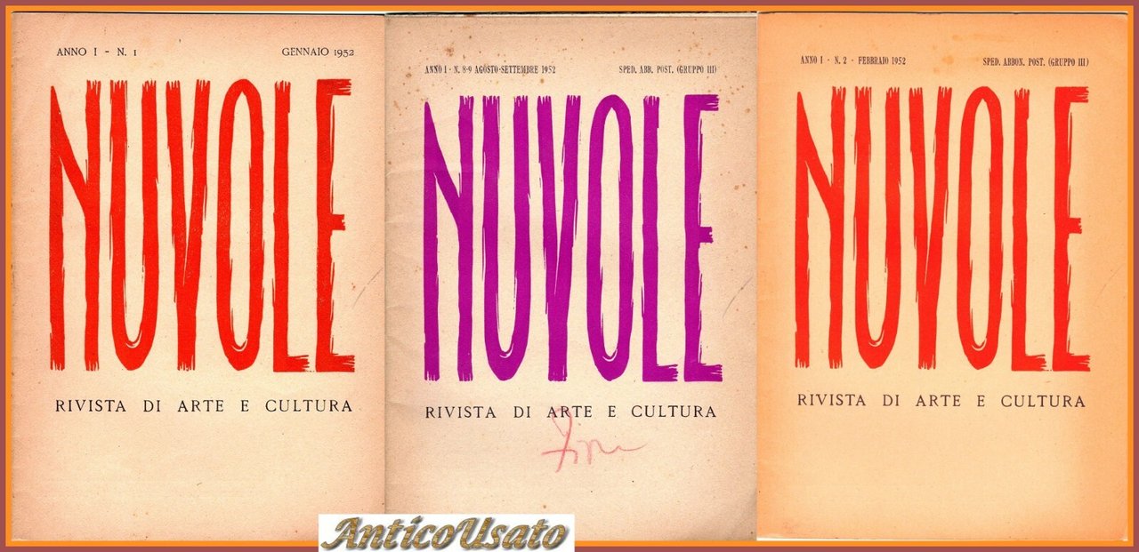 NUVOLE rivista di arte e cultura Anno I numeri 1 …