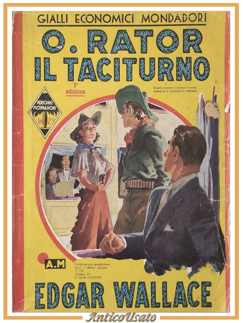 O RATOR IL TACITURNO di Edgar Wallace 1940 Mondadori libro …