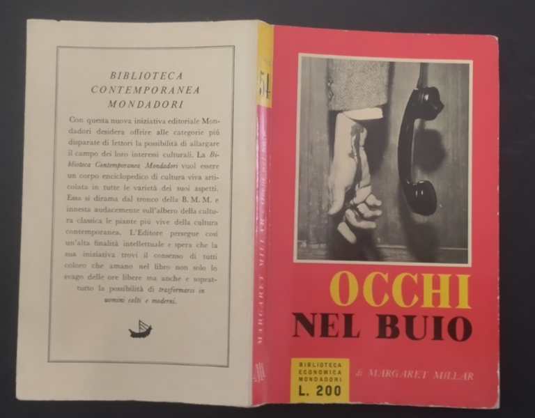 OCCHI NEL BUIO di Margaret Millar 1956 Mondadori Libro Romanzo …