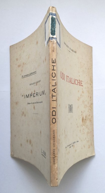 ODI ITALICHE di Giovanni Guagnano 1938 Casini Libro poesia storia …