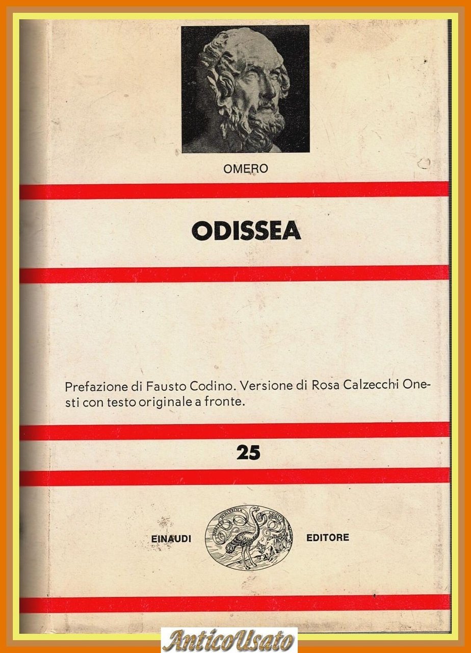 ODISSEA di Omero 1991 Einaudi traduz Calzecchi Onesti testo greco … | Immagine principale