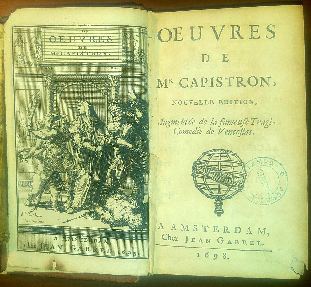 OEUVRES de Mr Capistron nouvelle edition 1698 Amsterdam libro antico …
