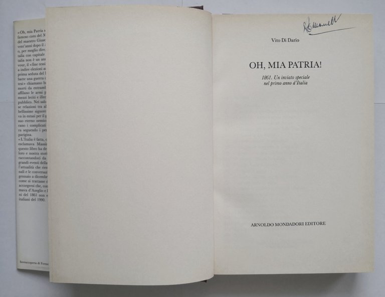 OH MIA PATRIA di Vito Di Dario 1990 Arnoldo Mondadori …