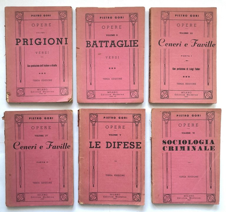 OPERE COMPLETE di Pietro Gori 12 volumi su 14 1946 …