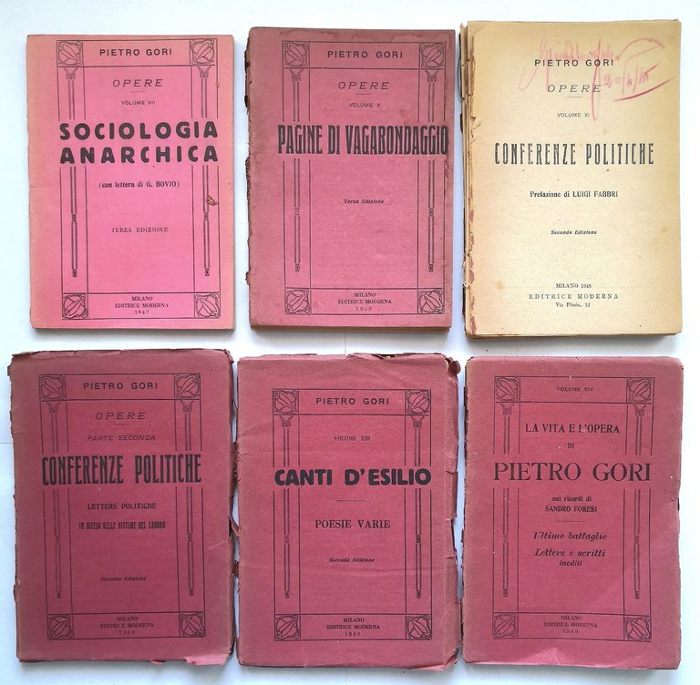 OPERE COMPLETE di Pietro Gori 12 volumi su 14 1946 …