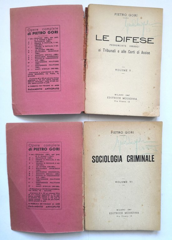 OPERE COMPLETE di Pietro Gori 12 volumi su 14 1946 …