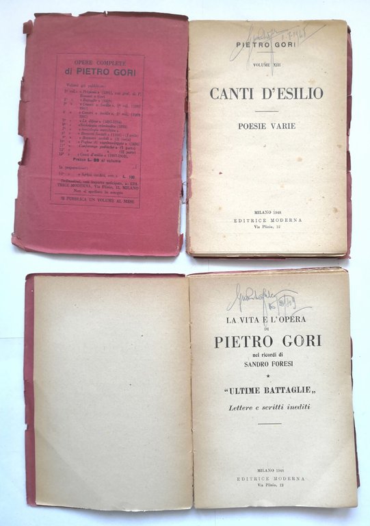 OPERE COMPLETE di Pietro Gori 12 volumi su 14 1946 …
