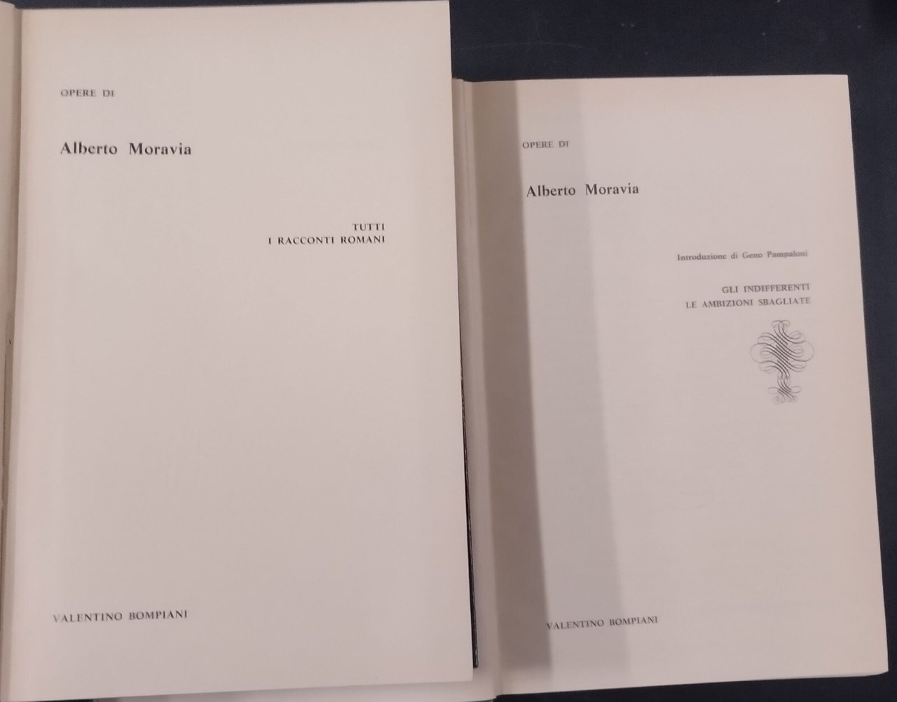 OPERE di ALBERTO MORAVIA 1967 2 volumi Bompiani Libro romanzi …